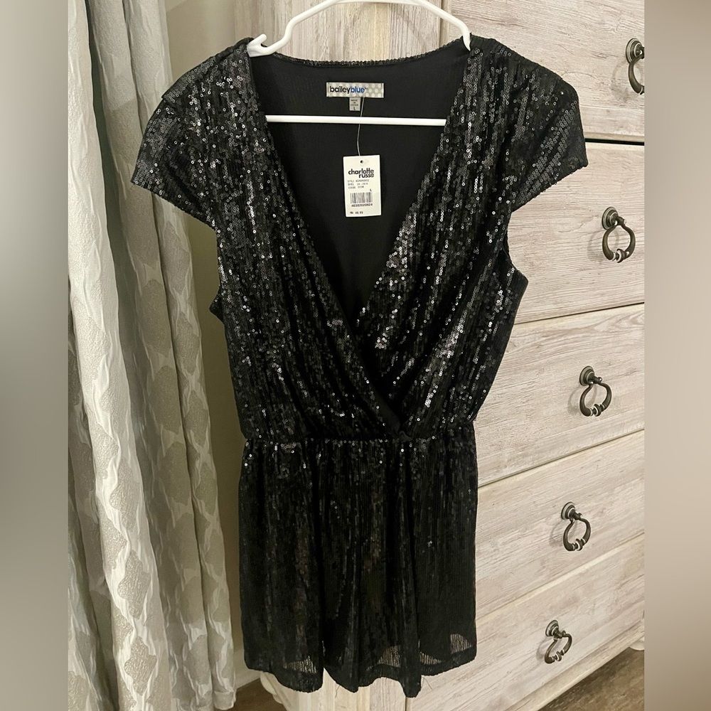 Sequin black romper